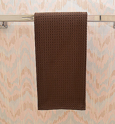 Chocolate Brown Waffle Weaves Kitchen Towel 18x26 - Click Image to Close